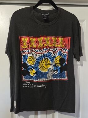 Zara X Mickey Mouse x Keith Haring Short Sleeve Tee